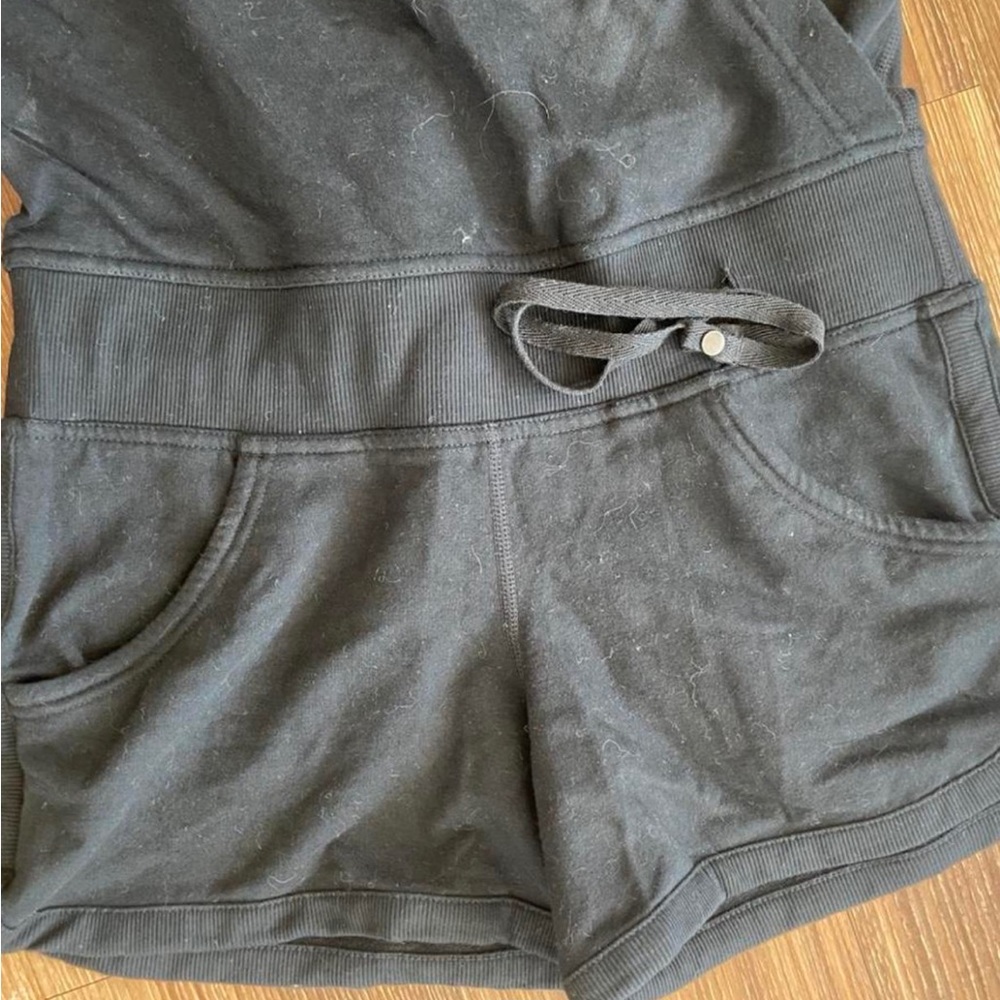 Lululemon Vintage Rare Black Short Sleeve Hooded Romper - Picture 2 of 3